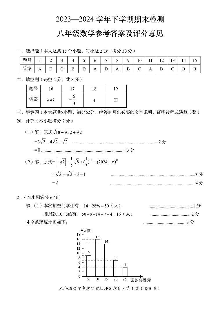 云南省昆明市2023-2024学年八年级下学期7月期末考试数学试题01