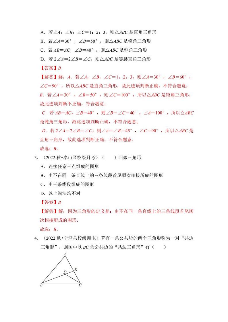 专题01认识三角形（十一大类型）（题型专练）（解析版）第2页