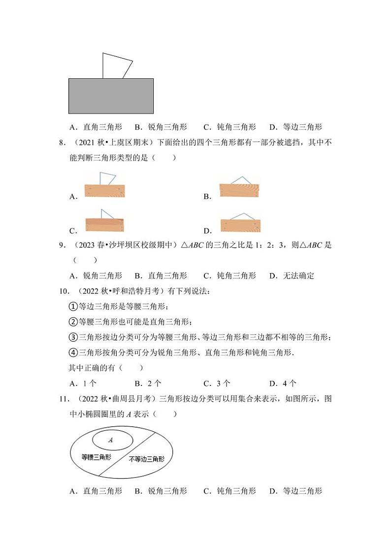专题01认识三角形（十一大类型）（题型专练）（原卷版）第3页