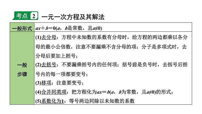 2024长沙中考数学一轮复习 第二单元  方程(组)与不等式(组) 第6课时 一次方程(组)及其应用（课件）第6页