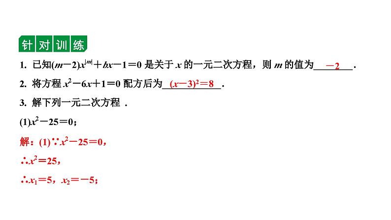 2024长沙中考数学一轮复习 第二单元 方程(组)与不等式(组) 第8课时 一元二次方程及其应用（课件）08