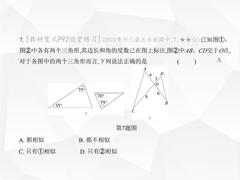 北师大版初中九年级数学上册阶段素养综合测试卷(二)课件第8页