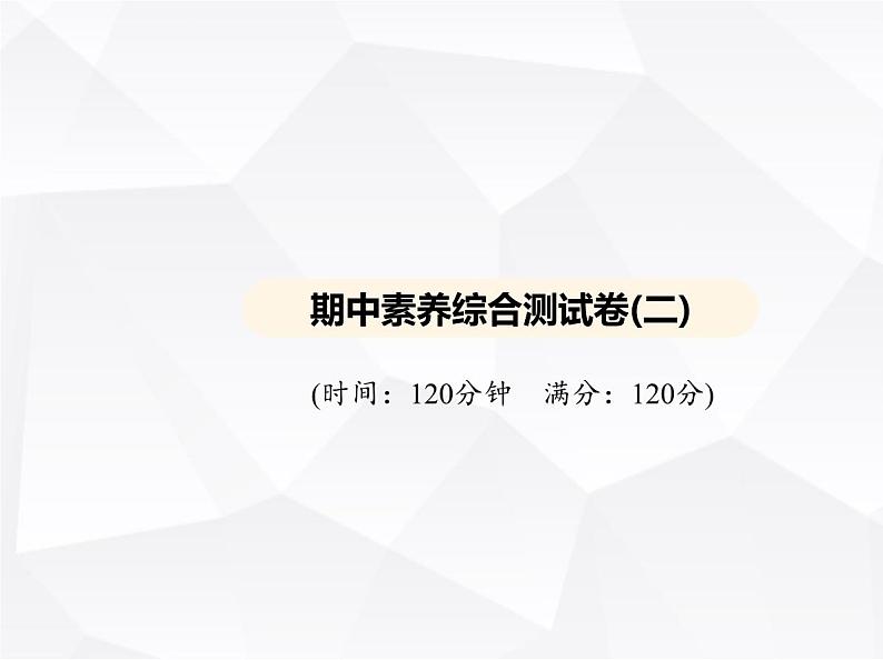 北师大版初中九年级数学上册期中素养综合测试卷(二)课件01