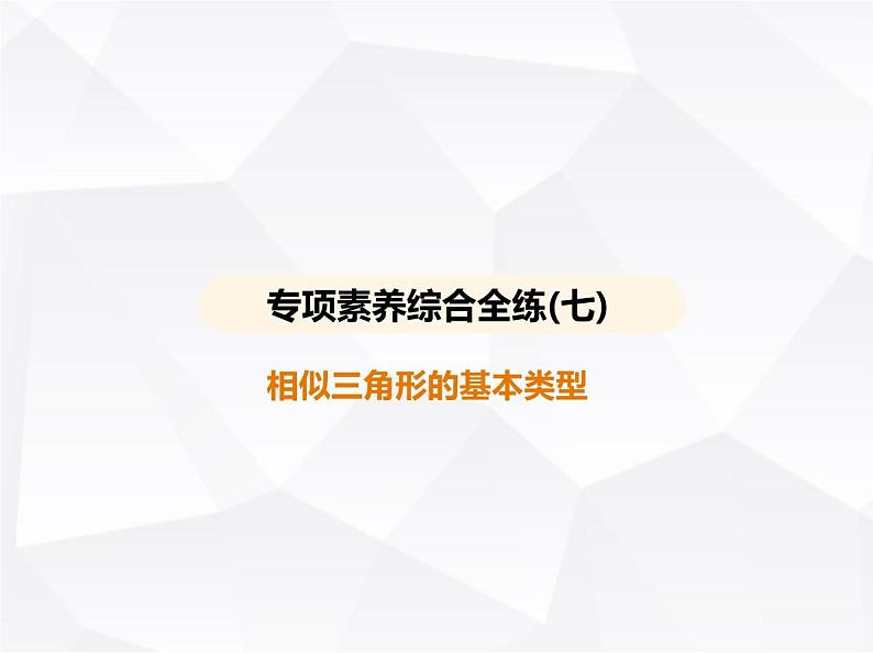 北师大版初中九年级数学上册专项素养综合练(七)相似三角形的基本类型课件第1页