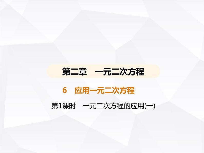 北师大版初中九年级数学上册第二章一元二次方程6应用一元二次方程第一课时一元二次方程的应用(一)课件01