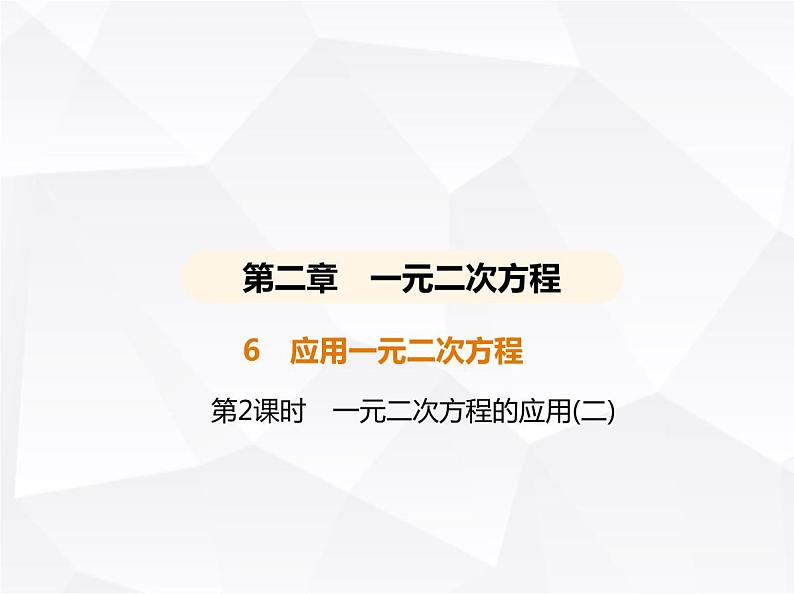 北师大版初中九年级数学上册第二章一元二次方程6应用一元二次方程第二课时一元二次方程的应用(二)课件01