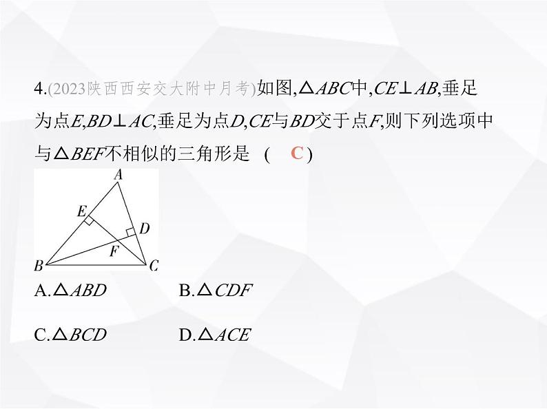 北师大版初中九年级数学上册第四章4探索三角形相似的条件第一课时相似三角形的有关概念及判定定理1课件第6页