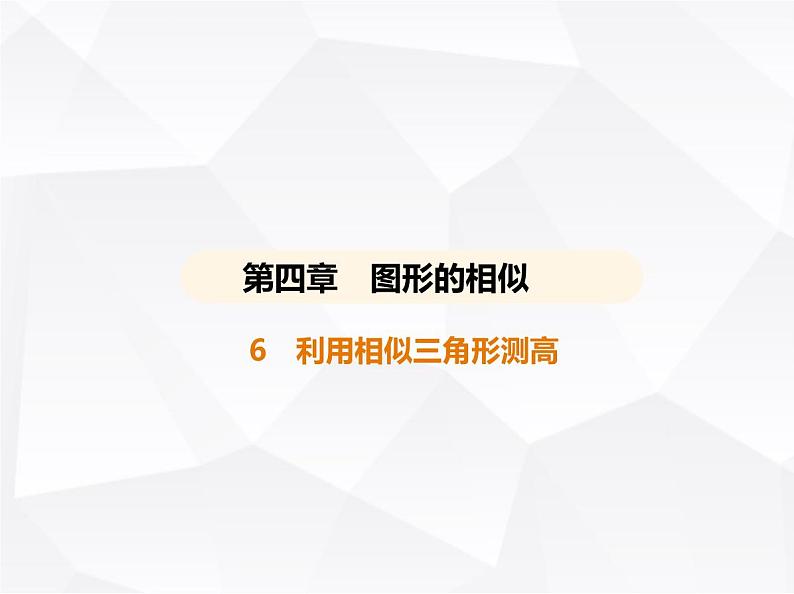 北师大版初中九年级数学上册第四章图形的相似6利用相似三角形测高课件01