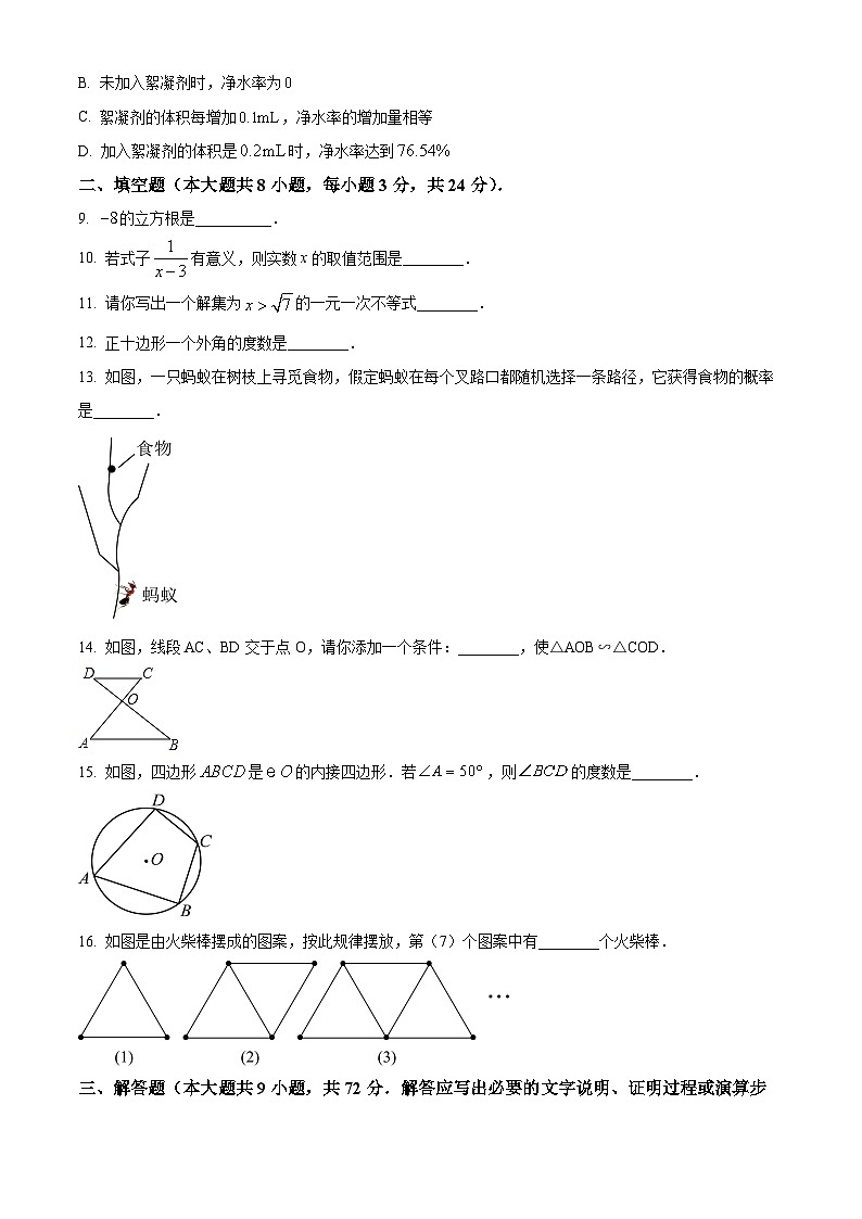 2024年青海省中考题数学试题（解析版）03