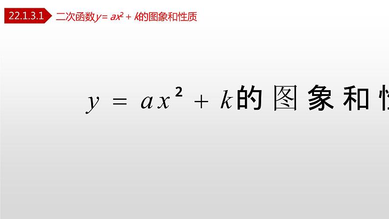 人教版九年级数学上册22.1.3.1 二次函数y=ax²+k图象和性质（课件）01