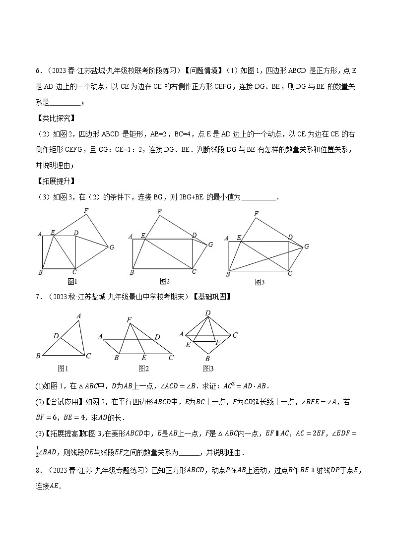 中考数学大题高分秘籍【江苏专用】专题22以四边形为载体的几何压轴问题(江苏最新模拟30题)(原卷版+解析)第3页