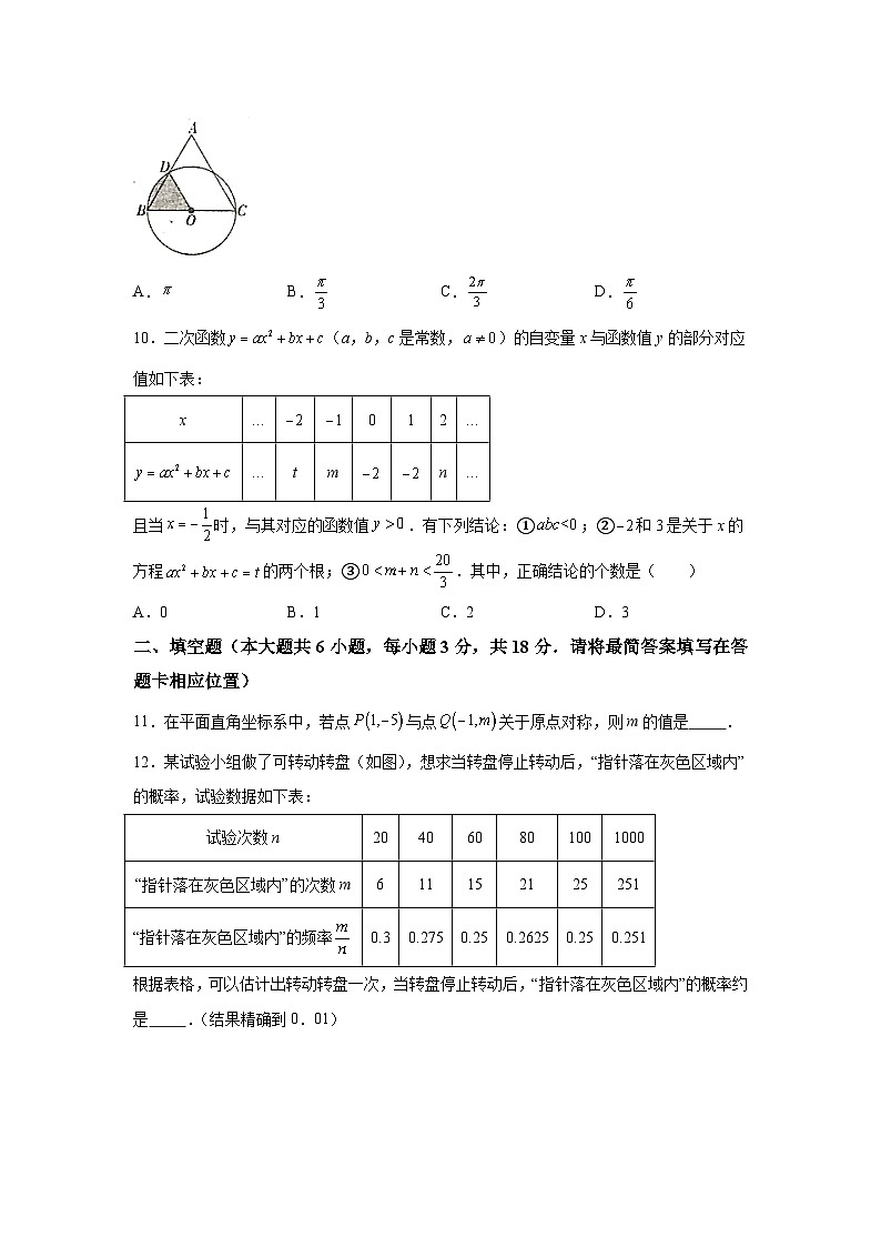 四川省广安市邻水县2024届九年级上学期期末质量监测数学试卷(含解析)第3页