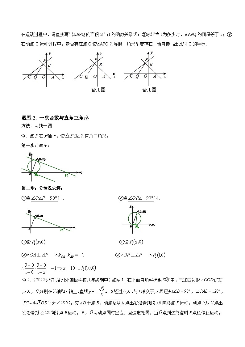 人教版八年级数学下册重难题型全归纳及技巧提升专项精练专题19.3一次函数与几何图形八大题型专项讲练(原卷版+解析)03