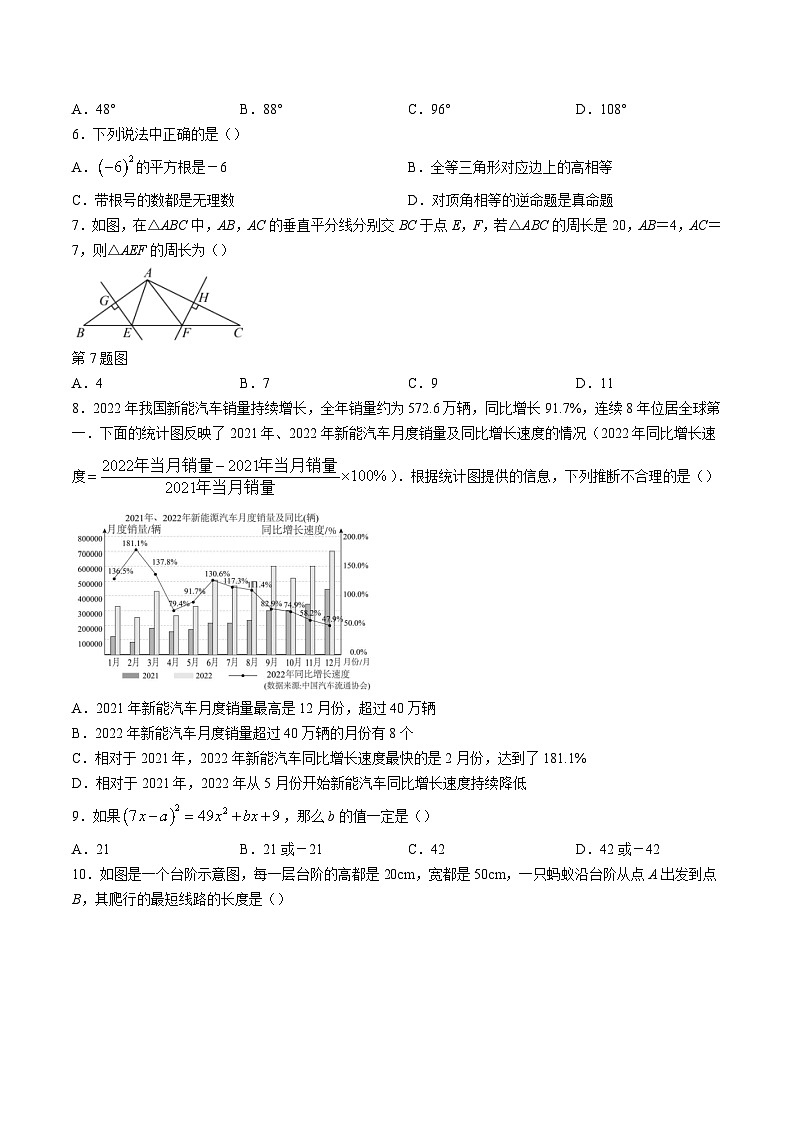 四川省眉山市仁寿县2023-2024学年八年级上学期期末质量监测数学试卷(含答案)第2页