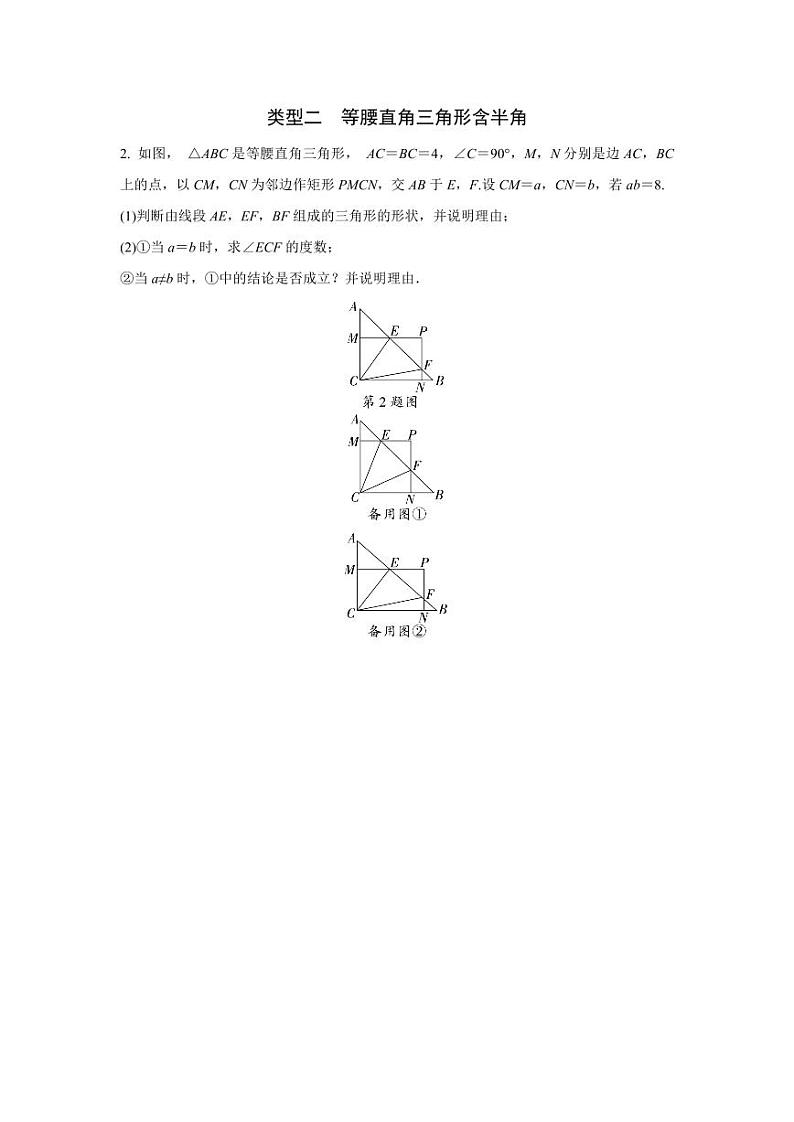 2024中考数学全国真题分类卷 模型五 半角模型 强化训练(含答案)第2页