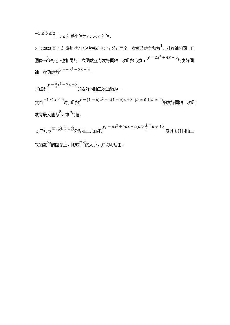 2024中考数学新定义及探究题专题 《二次函数及新定义》 （含解析）02