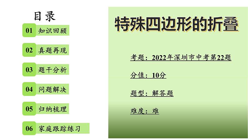 2024中考数学试题研究《特殊四边形的折叠》 精品课件第2页