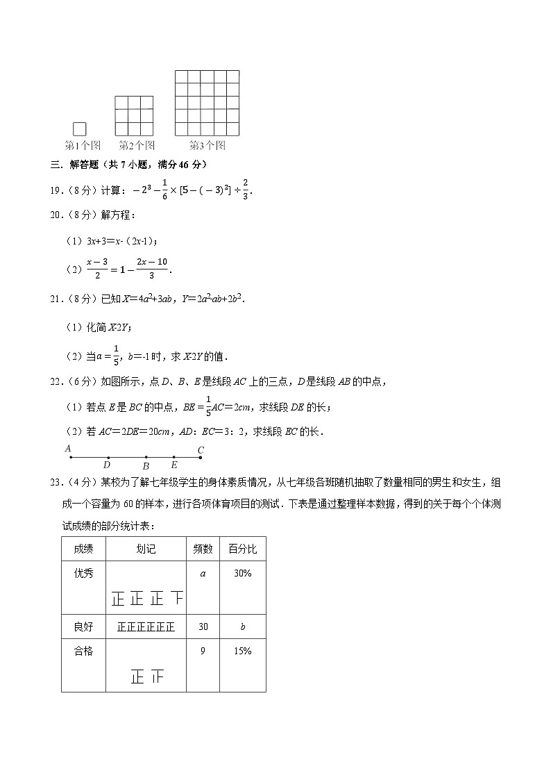 甘肃省酒泉市肃州区2023-2024学年七年级上学期期末考试数学试卷(含解析)第3页