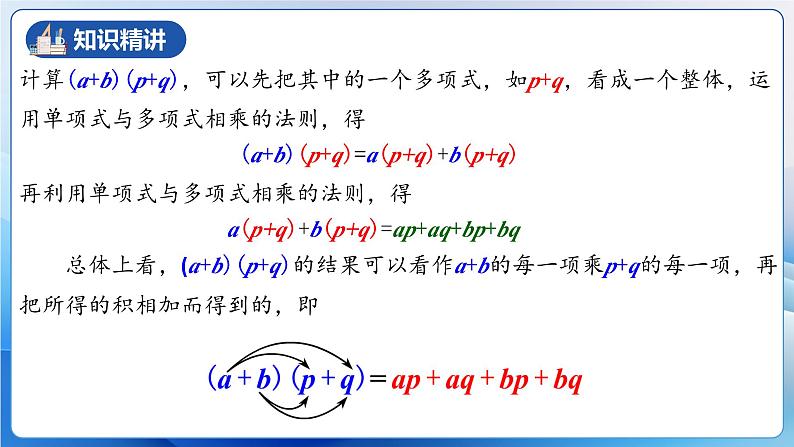 人教版数学八年级上册  14.1.6 多项式与多项式相乘（课件+教学设计+导学案+分层作业）08