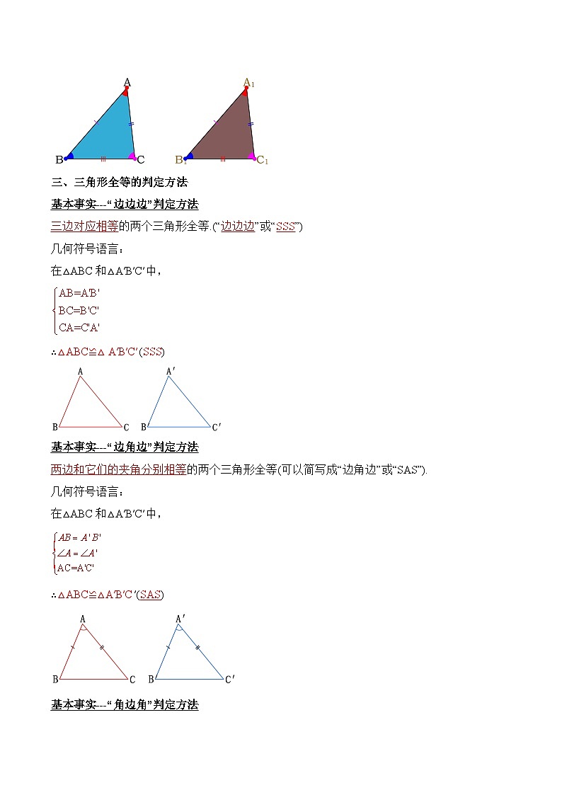 人教版八年级数学上册 第十二章 全等三角形（知识清单）(原卷版+解析版)02