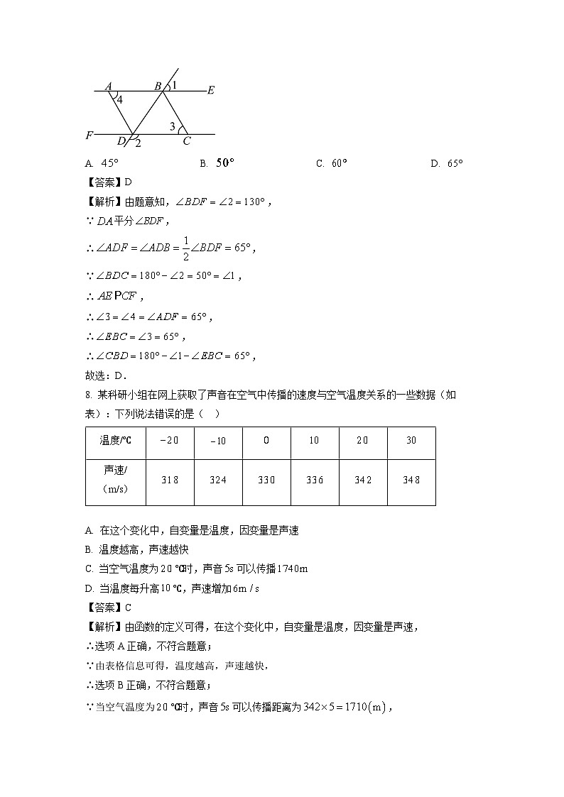 [数学]陕西省咸阳市永寿县校联考2023-2024学年七年级下学期期中试题(解析版)第3页