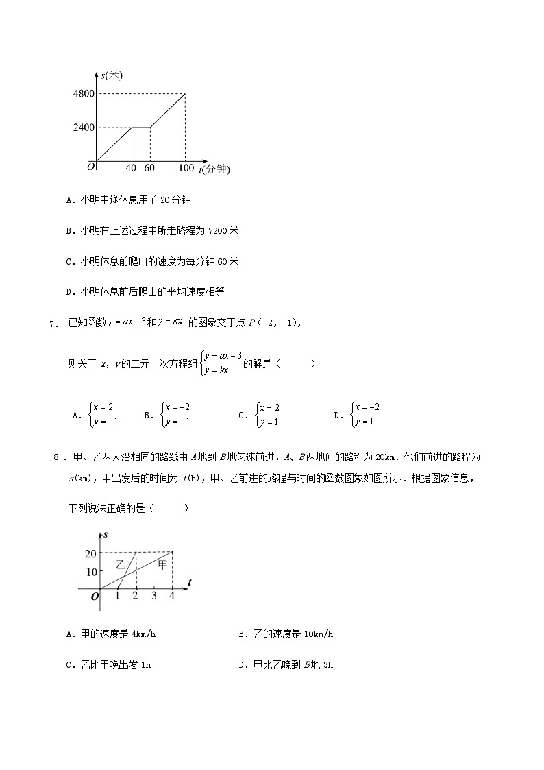 第5章《一次函数》复习训练卷第2页