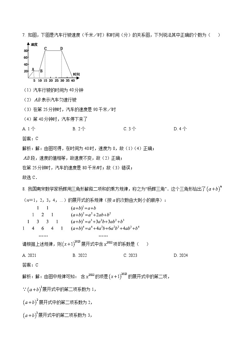 陕西省宝鸡市凤翔区2023-2024学年七年级下学期期中阶段性调研数学试卷(含解析)03