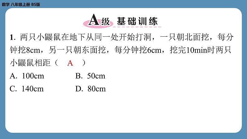 2024-2025学年度北师版八上数学1.3勾股定理的应用【课外培优课件】第2页