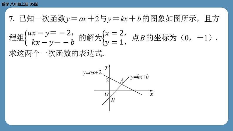 2024-2025学年度北师版八上数学5.7用二元一次方程组确定一次函数表达式【课外培优课件】第5页