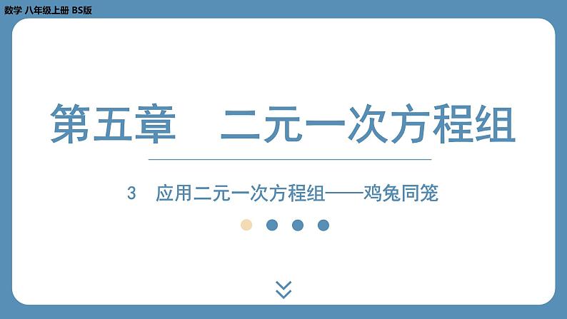 2024-2025学年度北师版八上数学5.3应用二元一次方程组——鸡兔同笼【课外培优课件】01
