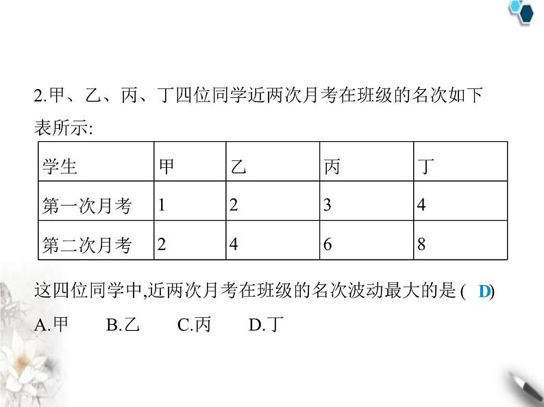 青岛版初中八年级数学上册4-4数据的离散程度课件04