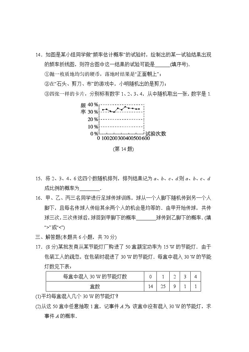第25章 随机事件的概率 单元测试卷（试卷）--2024-2025学年华东师大版九年级数学上册03