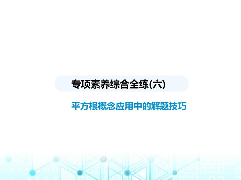 苏科版初中八年级数学上册专项素养综合练(六)平方根概念应用中的解题技巧课件01