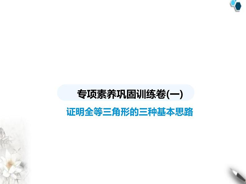 青岛版初中八年级数学上册专项素养巩固训练卷(一)证明全等三角形的三种基本思路课件01