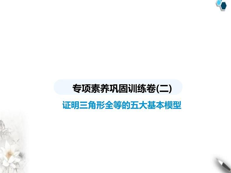 青岛版初中八年级数学上册专项素养巩固训练卷(二)证明三角形全等的五大基本模型课件第1页