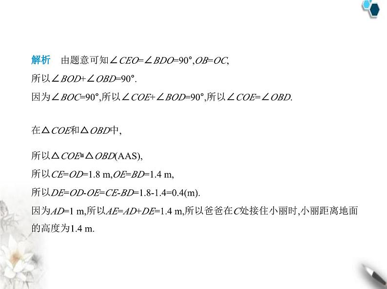 青岛版初中八年级数学上册专项素养巩固训练卷(二)证明三角形全等的五大基本模型课件第7页