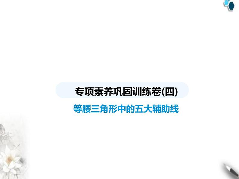 青岛版初中八年级数学上册专项素养巩固训练卷(四)等腰三角形中的五大辅助线课件01