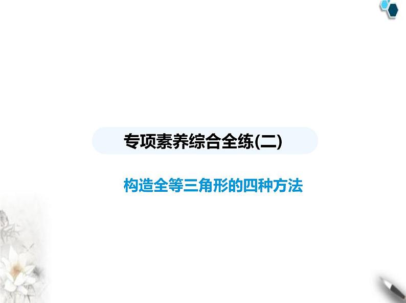 青岛版初中八年级数学上册专项素养综合练(二)构造全等三角形的四种方法课件01