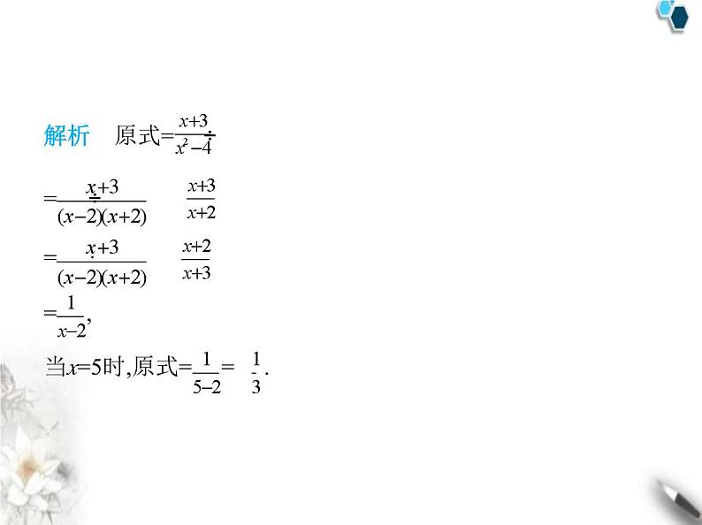 青岛版初中八年级数学上册专项素养综合练(四)分式化简求值的常见类型课件第4页