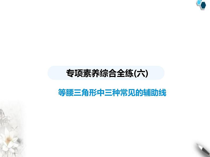 青岛版初中八年级数学上册专项素养综合练(六)等腰三角形中三种常见的辅助线课件01