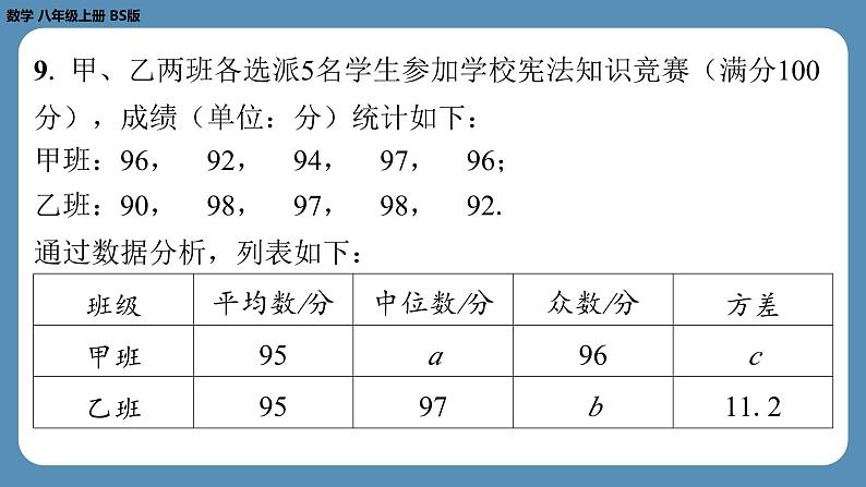 2024-2025学年度北师版八上数学6.4数据的离散程度（第二课时）【课外培优课件】第8页