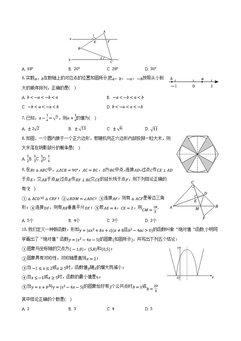 山东省聊城市部分中学2024届九年级下学期中考一模数学试卷(含答案)02