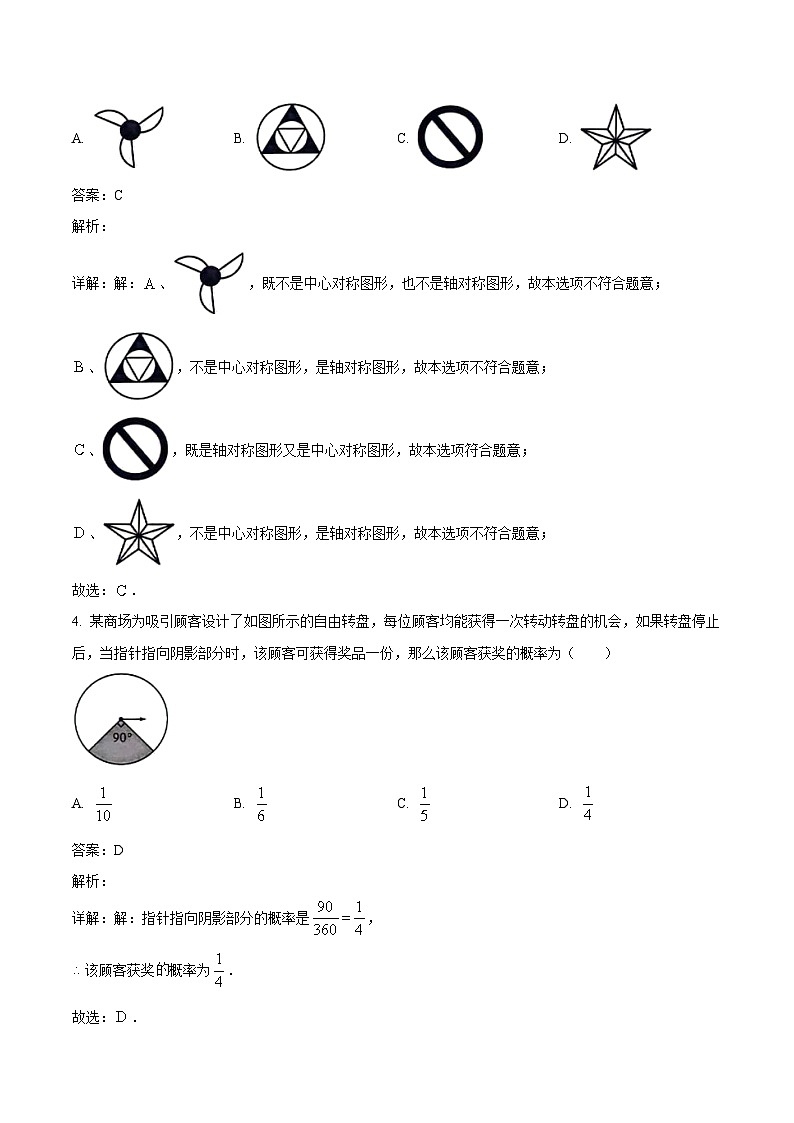 广东省汕尾市2024届九年级下学期中考二模数学试卷(含解析)第2页