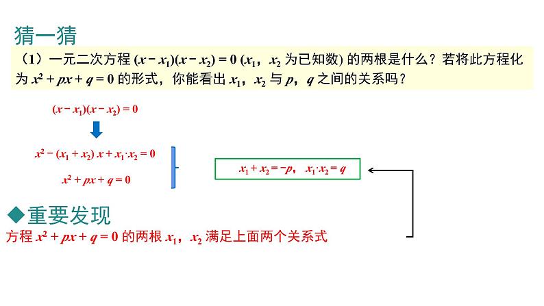 2024-2025学年度北师版九上数学2.5一元二次方程的根与系数的关系【课件】第8页