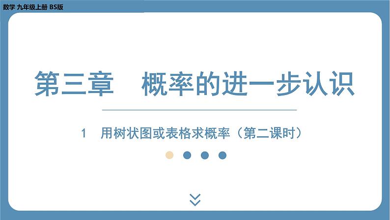 2024-2025学年度北师版九上数学3.1用树状图或表格求概率（第二课时）【课件】第1页