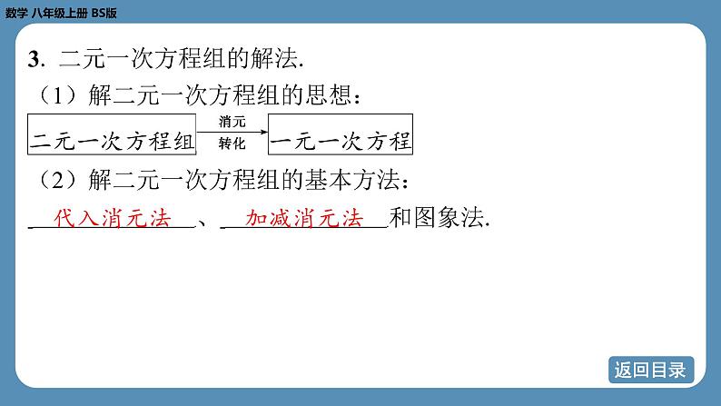 北师版八上数学 第五章 二元一次方程组 回顾与思考（课件）第5页