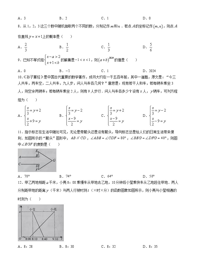 山东省烟台市牟平区（五四制）2023-2024学年七年级下学期期末考试数学试题02