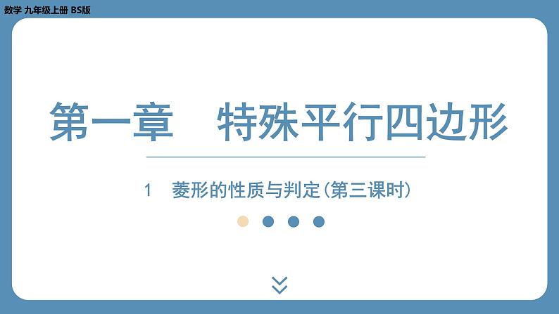 2024-2025学年度北师版九上数学1.1菱形的性质与判定(第三课时)【课外培优课件】第1页