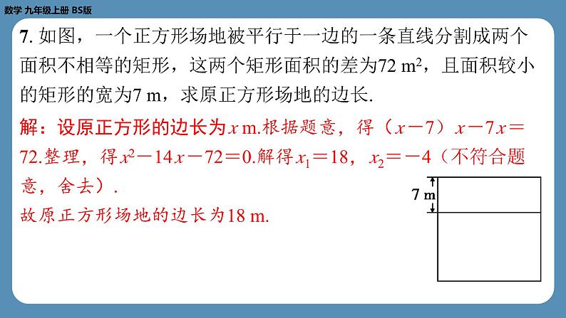 2024-2025学年度北师版九上数学2.3用公式法求解一元二次方程（第二课时）【课外培优课件】第6页