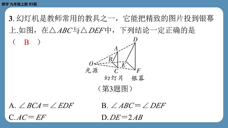 2024-2025学年度北师版九上数学5.1投　影（第一课时）【课外培优课件】04